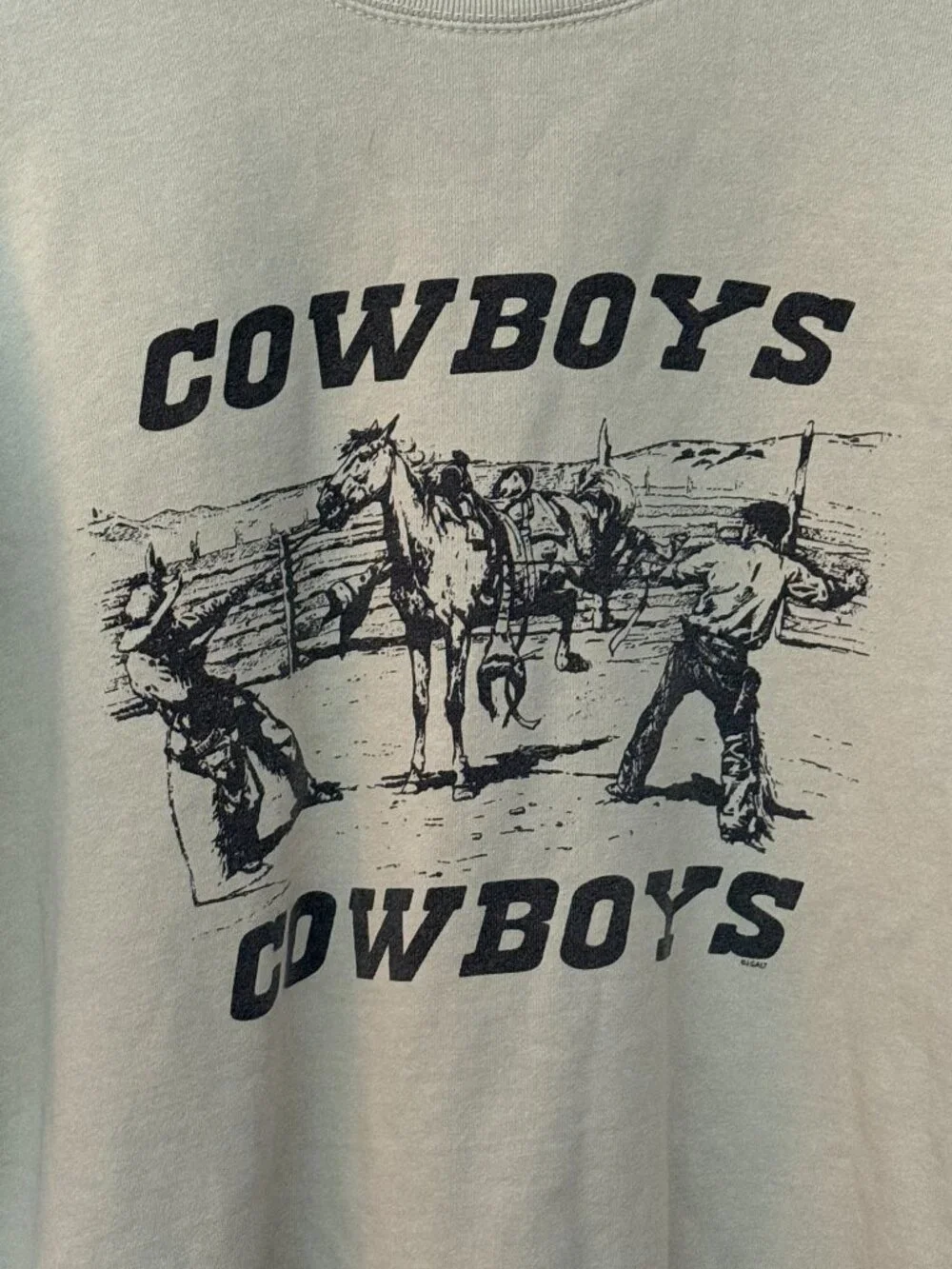 John Galt Brandy Melville COWBOYS Rodeo Horses Crew Sweatshirt One Size M/L